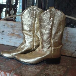 Tony Lama Gold Leather Cowgirl Boots